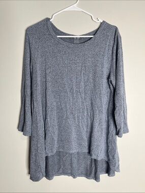Coin 1804 Relaxed Heather Gray Blue Tunic Top